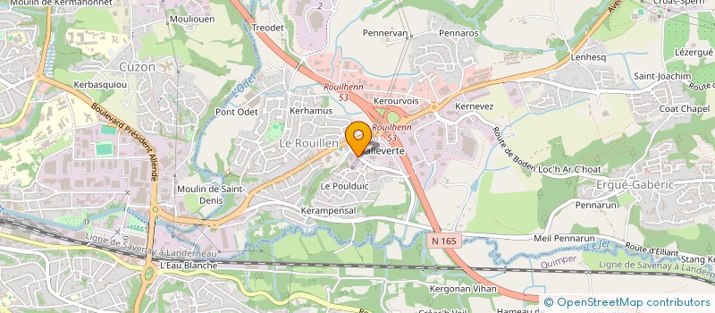 localisation de l'entreprise LA POISSONNERIE DU ROUILLEN  ERGUE-GABERIC