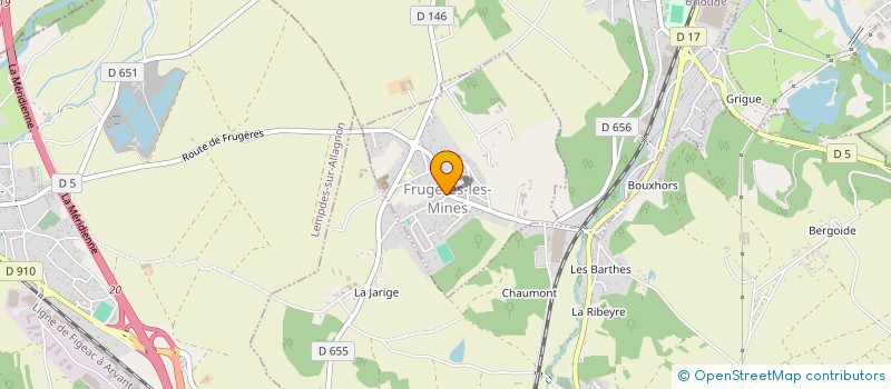 localisation de l'entreprise LA POMPONETTE  FRUGERES-LES-MINES