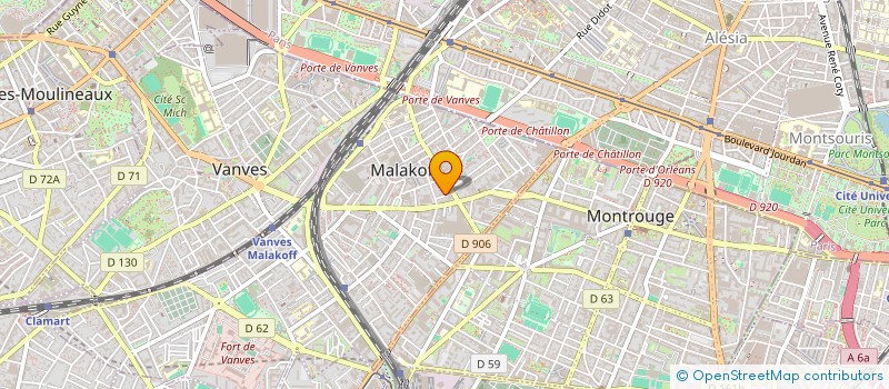 localisation de l'entreprise LA PORTE BLEUE à MALAKOFF