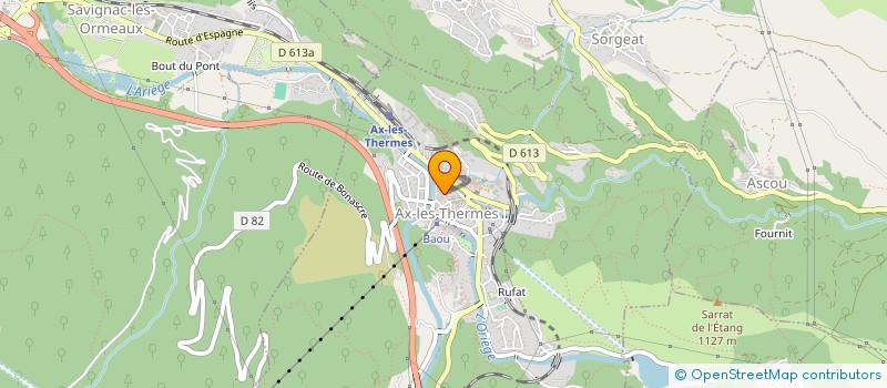 localisation de l'entreprise LA PORTEILLE D'AX à AX-LES-THERMES