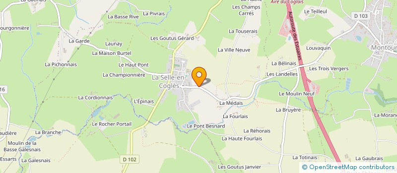 localisation de l'entreprise LA POULE QUI COUD à LES PORTES DU COGLAIS
