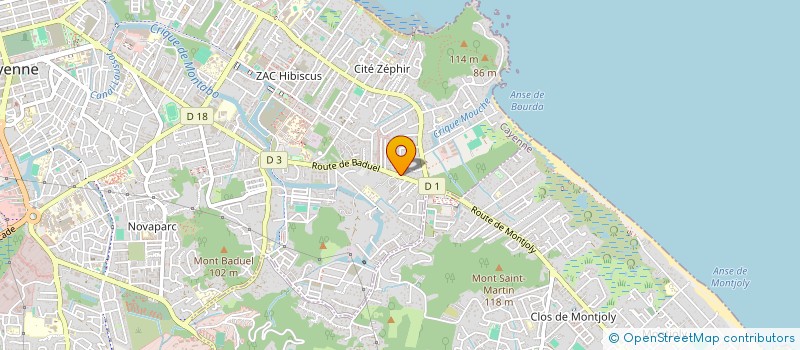 localisation de l'entreprise LA PRESENCE DE DIEU  CAYENNE