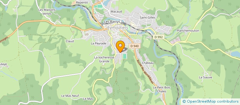 localisation de l'entreprise LA PREVOTE  EYMOUTIERS