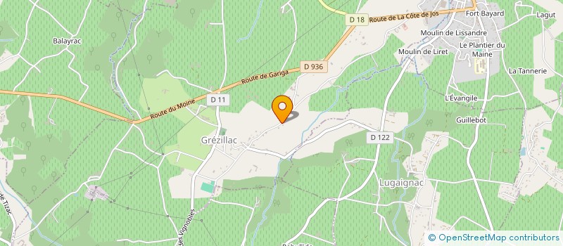 localisation de l'entreprise LA PROD AU FOND DU JARDIN  GREZILLAC