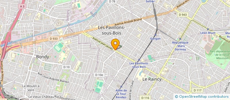 localisation de l'entreprise LA PYTHIE DE DELPHES ( PYTHIE )  LES PAVILLONS-SOUS-BOIS