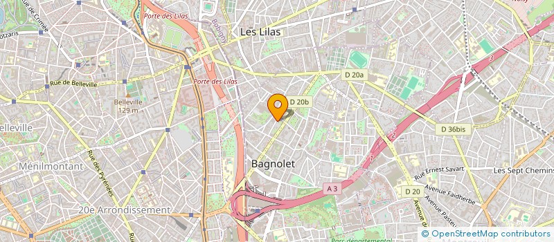 localisation de l'entreprise LA RAVINE AUX SONGES  BAGNOLET