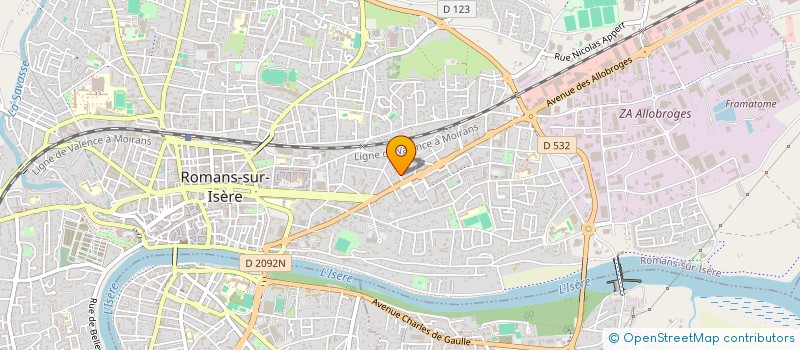 localisation de l'entreprise LA REDONIERE à ROMANS-SUR-ISERE