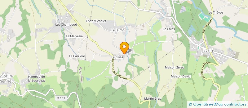 localisation de l'entreprise LA RENARDIERE à EYZIN-PINET