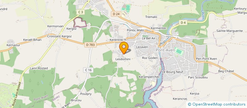 localisation de l'entreprise LA RENOUVELLE  PONT-AVEN