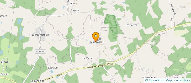 localisation de l'entreprise LA RESSOURCERIE ALI BABOS à CHAMPAGNAC-LA-RIVIERE