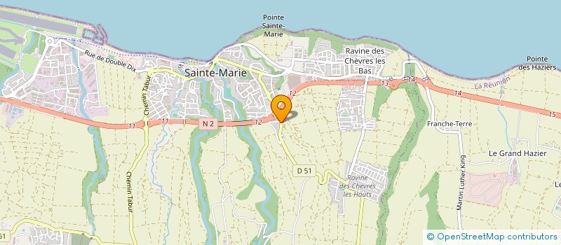 localisation de l'entreprise LA REUNION DES ARTISANS à SAINTE-MARIE