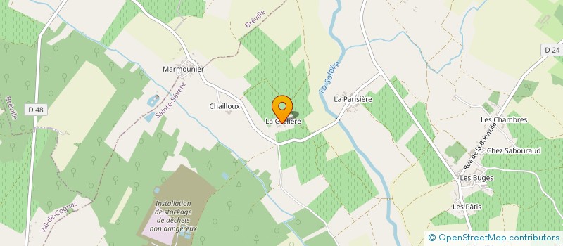 localisation de l'entreprise LA RIBAUDIERE à BOURG-CHARENTE