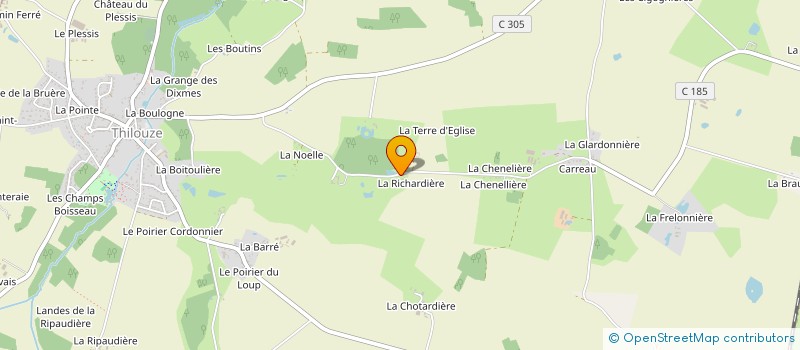 localisation de l'entreprise LA RICHARDIERE à THILOUZE
