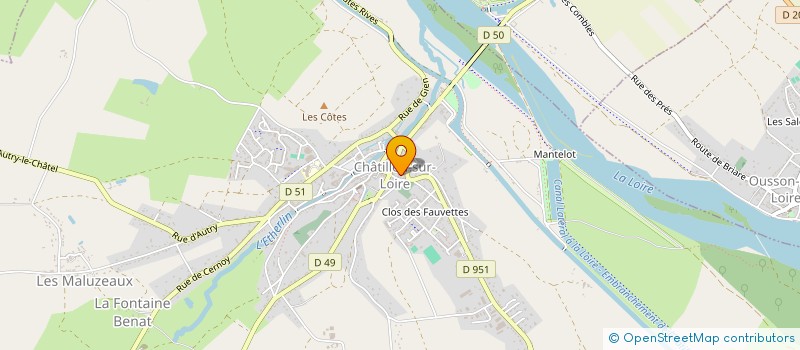 localisation de l'entreprise LA RIMBALDIERE à CHATILLON-SUR-LOIRE