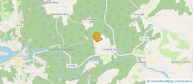 localisation de l'entreprise LA RIVIERE D'ARGENT  HUELGOAT