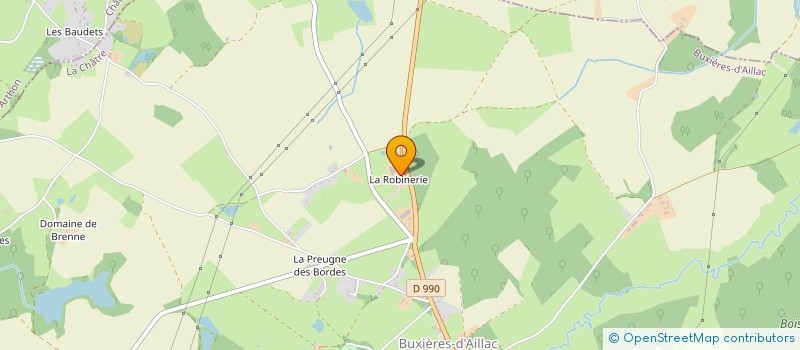 localisation de l'entreprise LA ROBINERIE à BUXIERES-D'AILLAC