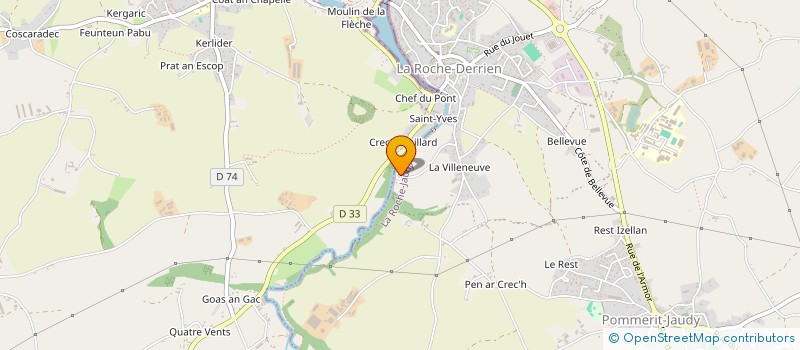 localisation de l'entreprise LA ROCHE DERRIEN CANOE KAYAK  LA ROCHE-JAUDY