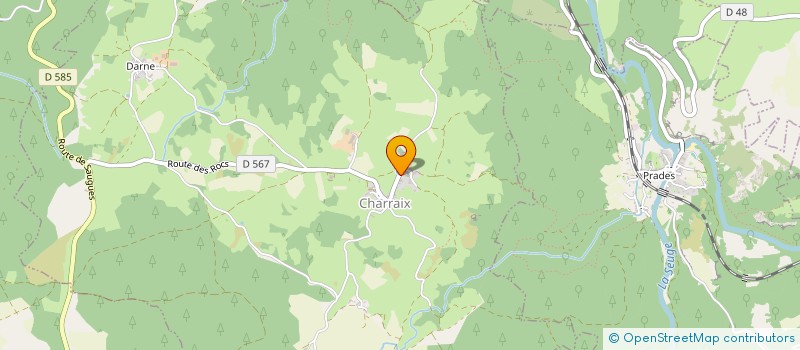 localisation de l'entreprise LA ROCHE SERVIERE  PRADES