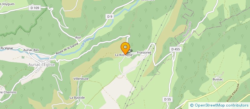 localisation de l'entreprise LA ROCHETTE CENTRE D'ANIMATION à AURIAC L'EGLISE