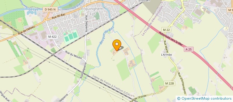 localisation de l'entreprise LA ROLANDERIE  ERQUINGHEM-LYS