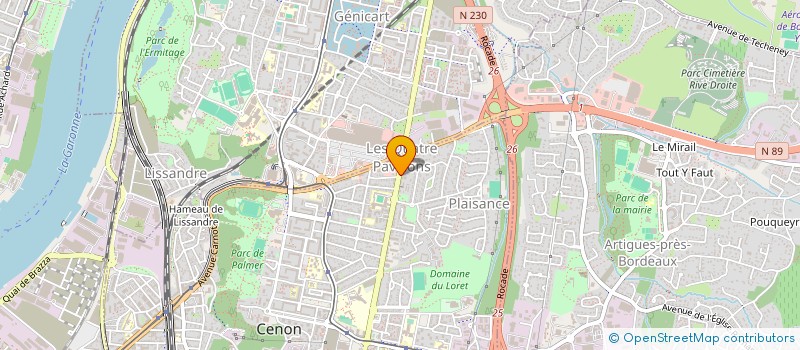localisation de l'entreprise LA ROMA PIZZA CENON à CENON