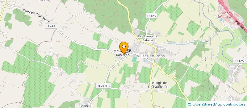 localisation de l'entreprise LA ROUE GUATAISE  VILLARS-EN-PONS