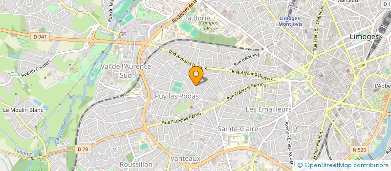 localisation de l'entreprise LA ROULOTTE BLEUE à LIMOGES