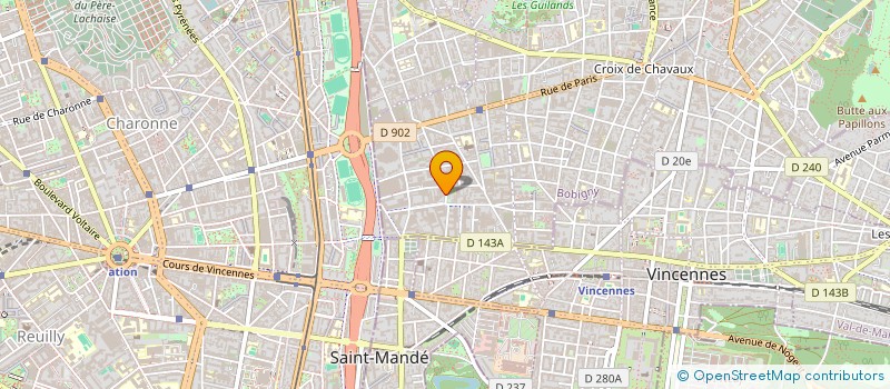 localisation de l'entreprise LA ROULOTTE TZIGANE à MONTREUIL