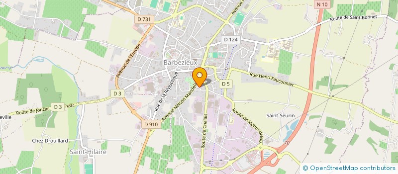 localisation de l'entreprise LA ROUMADE à BARBEZIEUX-SAINT-HILAIRE