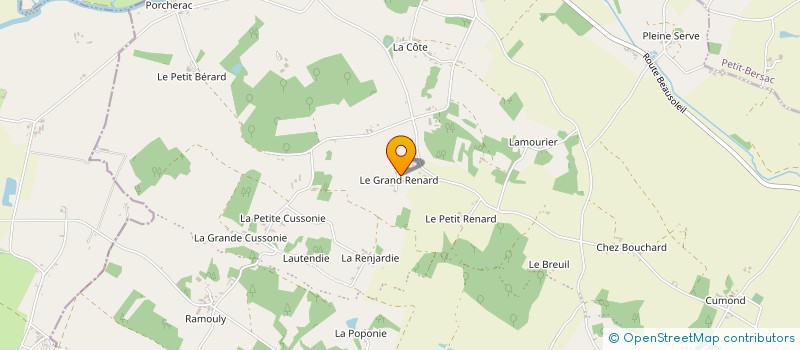 localisation de l'entreprise LA ROUQUINIERE  SAINT AULAYE-PUYMANGOU