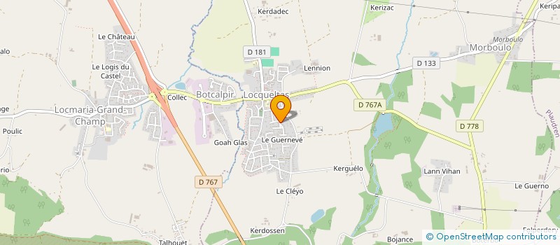 localisation de l'entreprise LA ROUTE DE VANNES  LOCQUELTAS