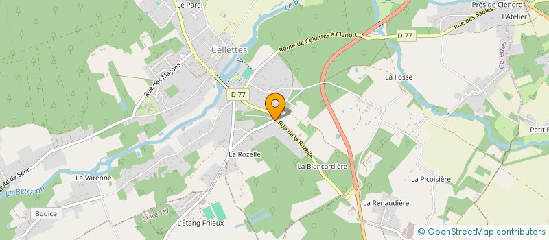 localisation de l'entreprise LA ROZELLE INVEST à CELLETTES