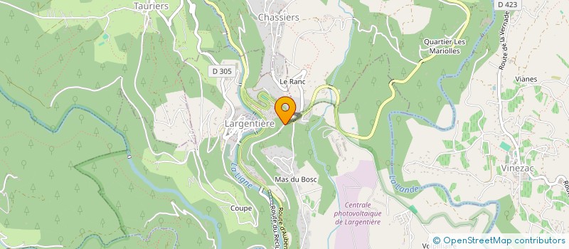 localisation de l'entreprise LA RUCA à LARGENTIERE