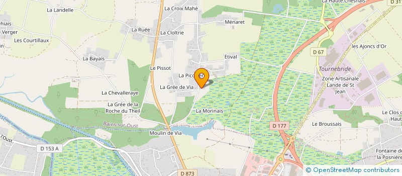 localisation de l'entreprise LA RUCHE AUX LOISIRS  BAINS-SUR-OUST