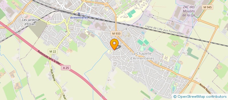 localisation de l'entreprise LA RUCHE CHAPELLOISE à LA CHAPELLE-D'ARMENTIERES