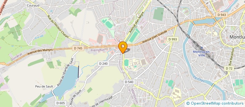 localisation de l'entreprise LA RUELLE EN CHANTIER à MONTLUCON
