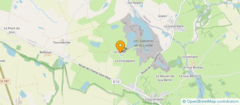 localisation de l'entreprise LA SABLIERE DE LA LANDE à LA BOISSIERE-DES-LANDES