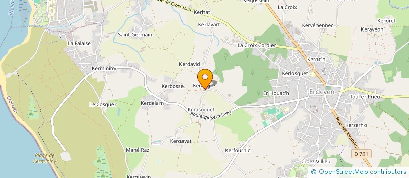 localisation de l'entreprise LA SAUTERELLE CULTURELLE  ERDEVEN