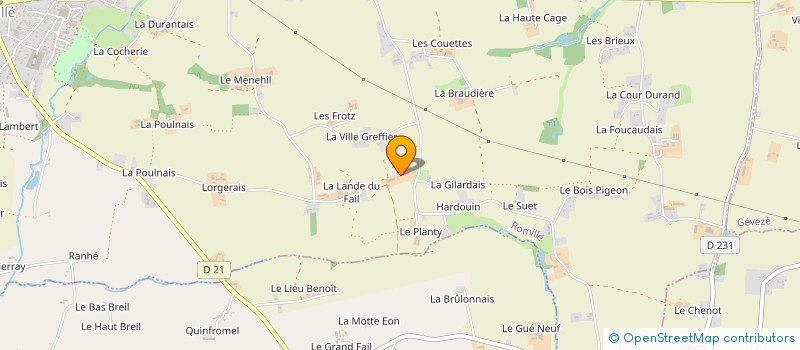 localisation de l'entreprise LA SAUVAGIERE  ROMILLE