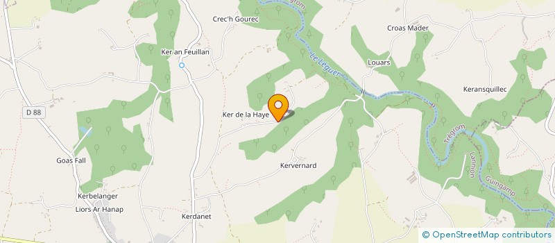 localisation de l'entreprise LA SCIERIE DU LEGUER  PLOUNEVEZ-MOEDEC