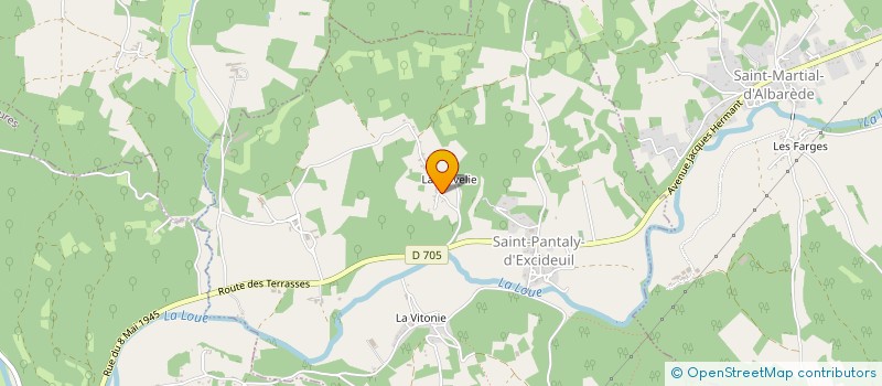 localisation de l'entreprise LA SERVELIE  SAINT PANTALY D EXCIDEUIL