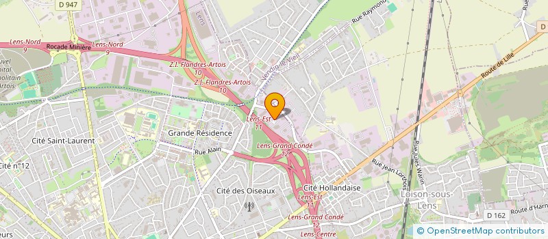 localisation de l'entreprise LA SOCIETE DES PEINTURES DU NORD à LENS