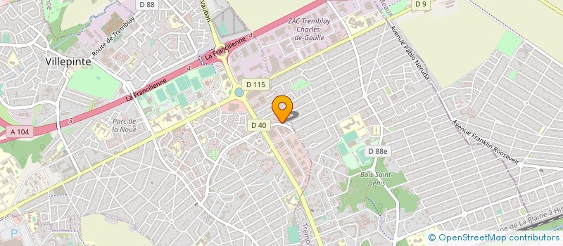 localisation de l'entreprise LA SOCIETE LUZOLO S.A.R.L. à VILLEPINTE