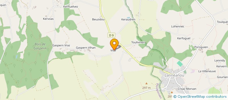 localisation de l'entreprise LA SOURCE DE KIMIA  PLOUGONVEN