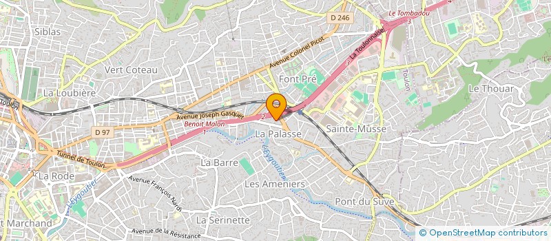 localisation de l'entreprise LA SOURCE DES HAUTES  TOULON