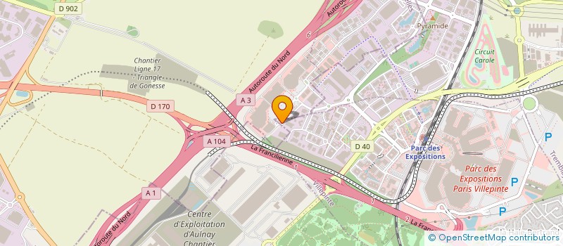localisation de l'entreprise LA STATION SERVICE DU CENTRE à VILLEPINTE