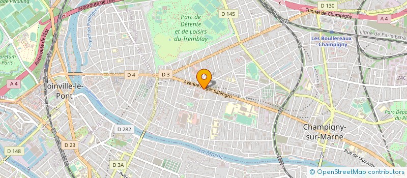 localisation de l'entreprise LA STRADA CUCINE à CHAMPIGNY-SUR-MARNE