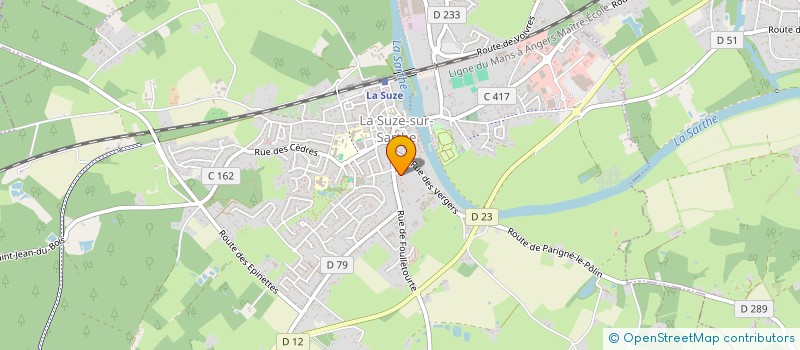 localisation de l'entreprise LA SUZE COURSE SUR ROUTE  LA SUZE-SUR-SARTHE