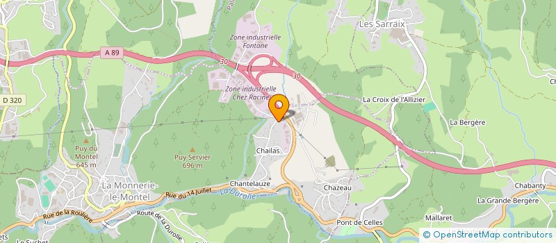 localisation de l'entreprise LA TABLE BEAUJOLAISE  LA MONNERIE-LE-MONTEL