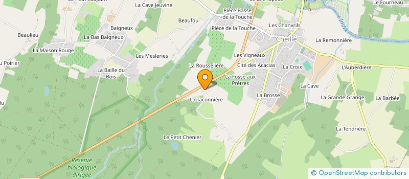 localisation de l'entreprise LA TACONNIERE  CHEILLE